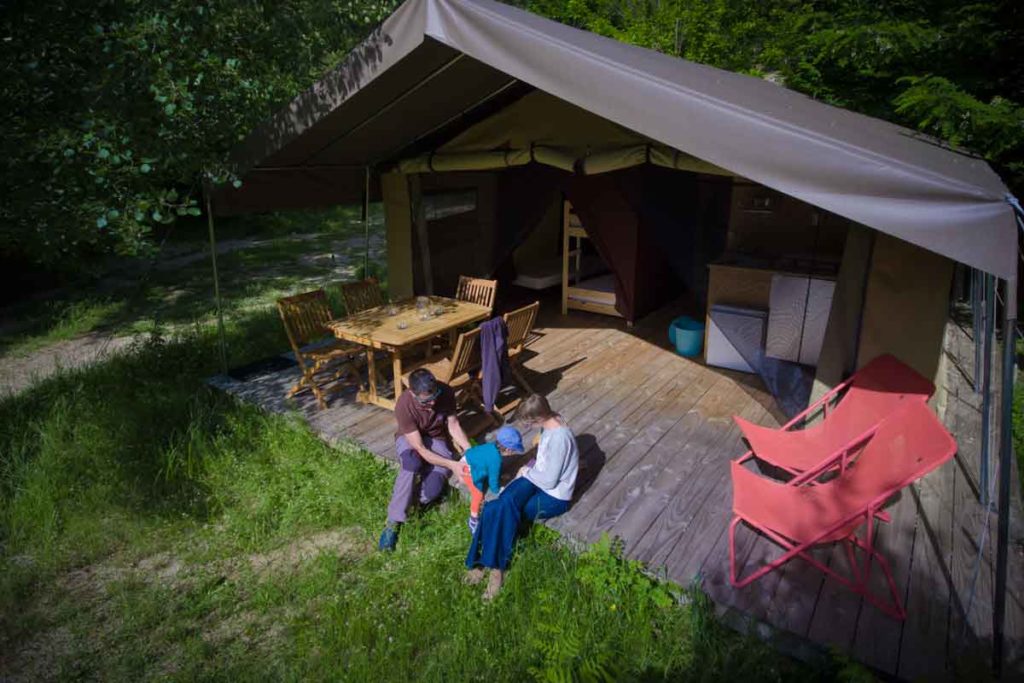 Tente safari ecolodge bivouac nature cevennes gard languedoc sud france